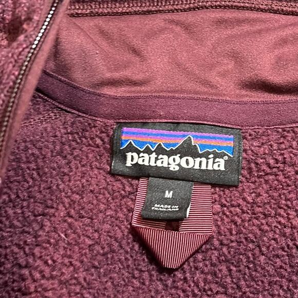 Patagonia Fleece Womens Medium Red Purple Better Sweater Quarter Zip Jumper Lady - Picture 9 of 9